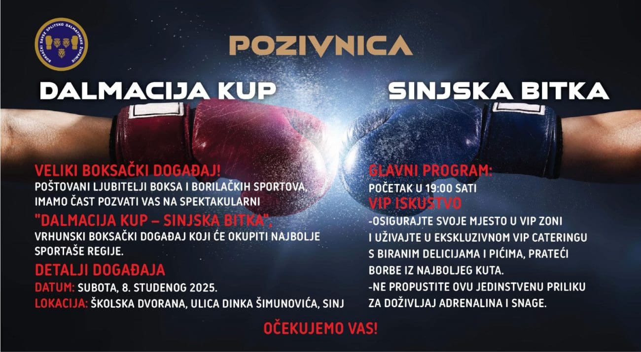 Sinj u znaku boksa: “Dalmacija Kup – Sinjska Bitka” donosi spektakl najboljih boraca županije