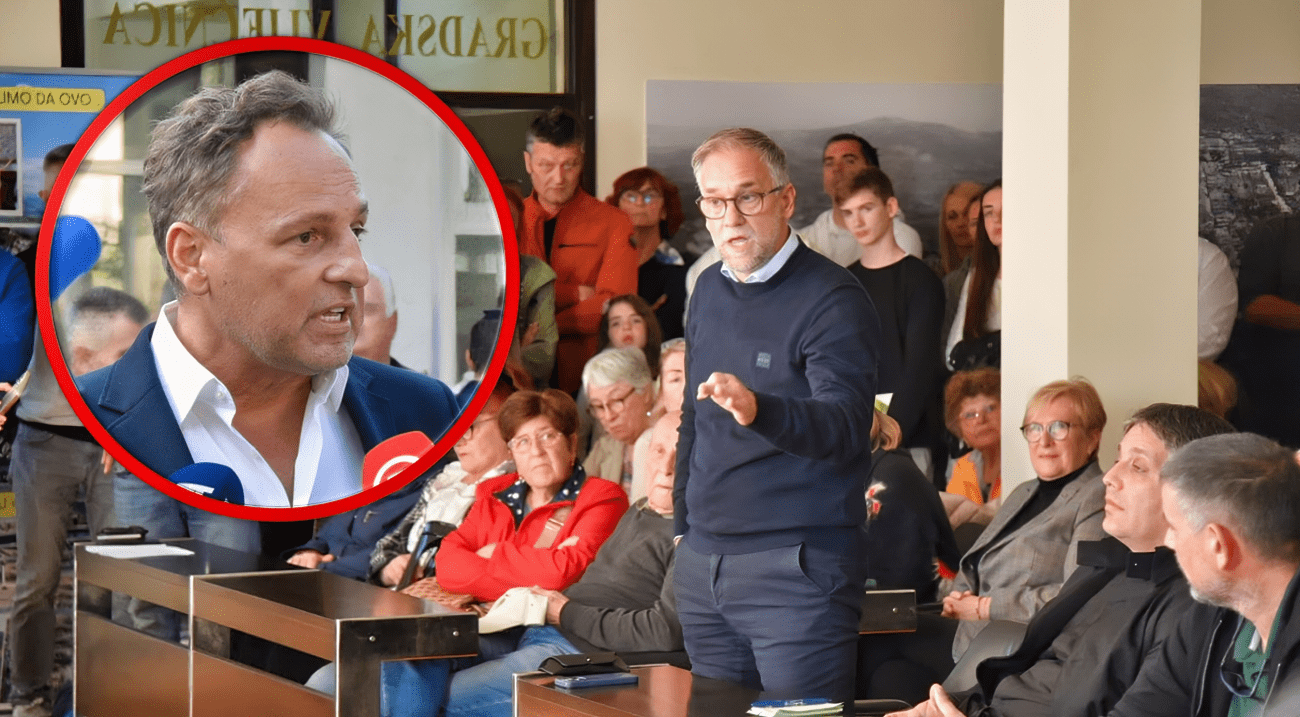 FOTOGALERIJA Burno na Javnoj raspravi o solarnoj elektrani u Kaštelima. Matijaca poručio: "Došli ste u moju 'kuću' i budite pristojni"