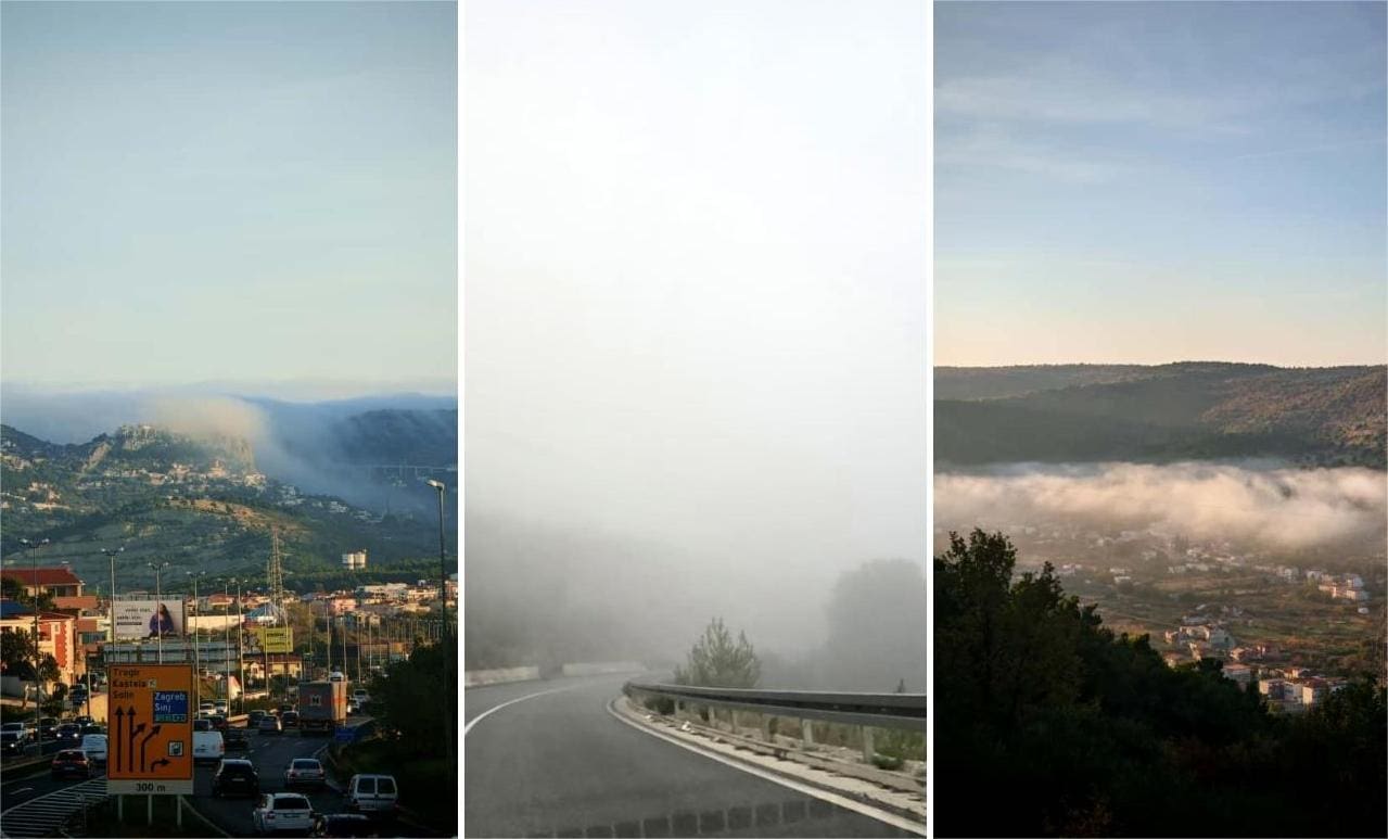 Rijetka jesenja magla jutros prekrila okolicu Splita
