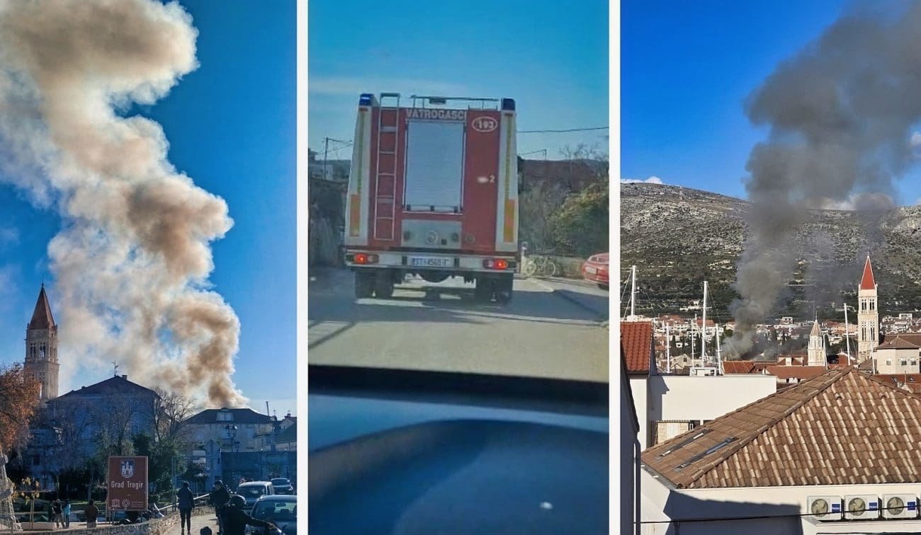 Požar u Trogiru, vatrogasci su na terenu