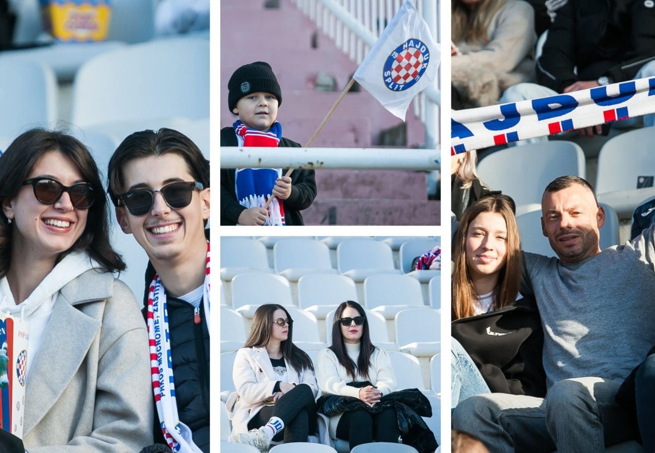 LUDNICA NA POLJUDU Ovo je atmosfera s tribina. Evo tko sve bodri Bijele