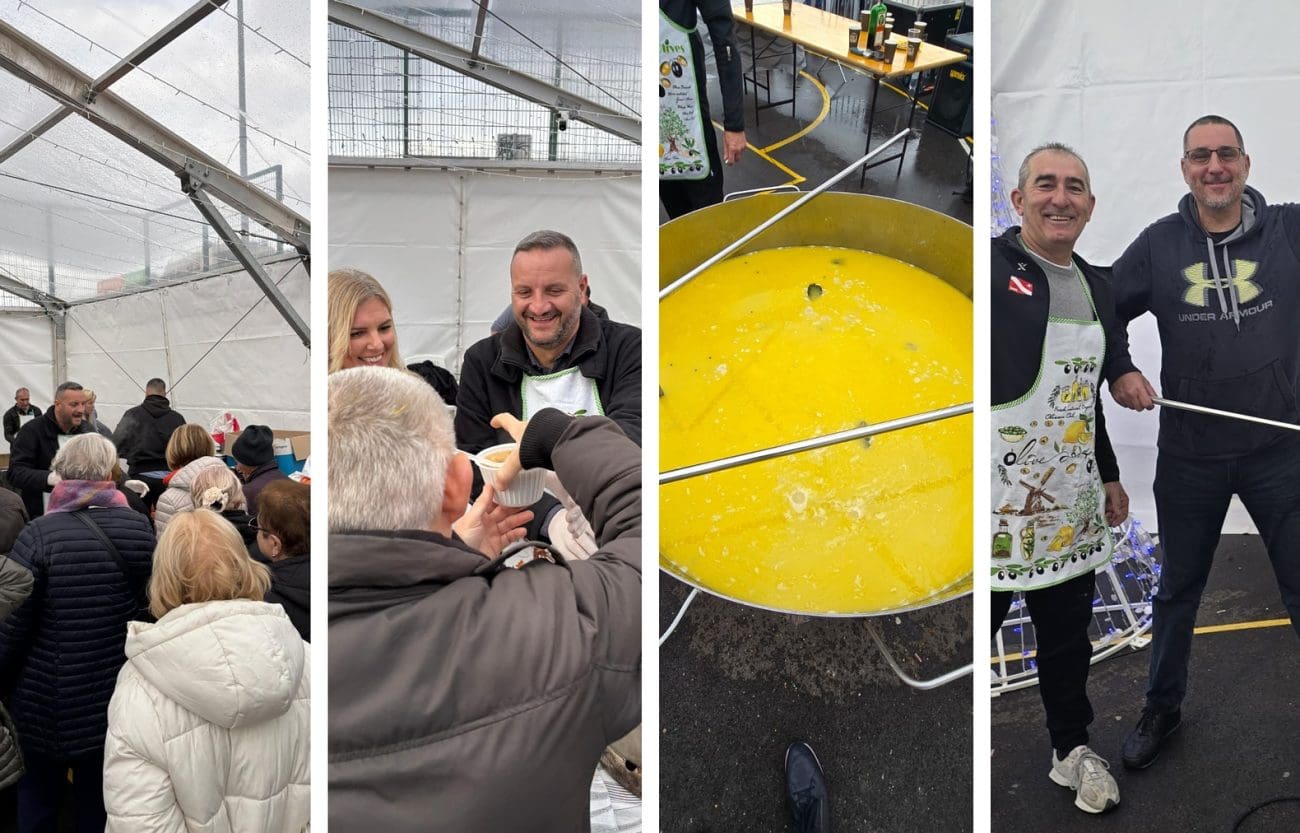 FOTOGALERIJA Badnjak u Podstrani: Podijeljeno 500 porcija bakalara unatoč kišnom vremenu