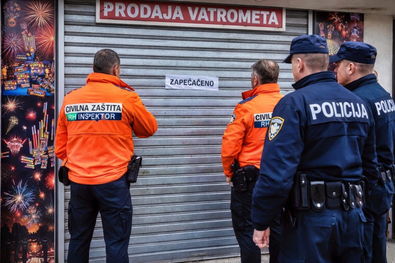 Policijske snage i inspektorat pred trgovinom u Podstrani, zatvorena je!