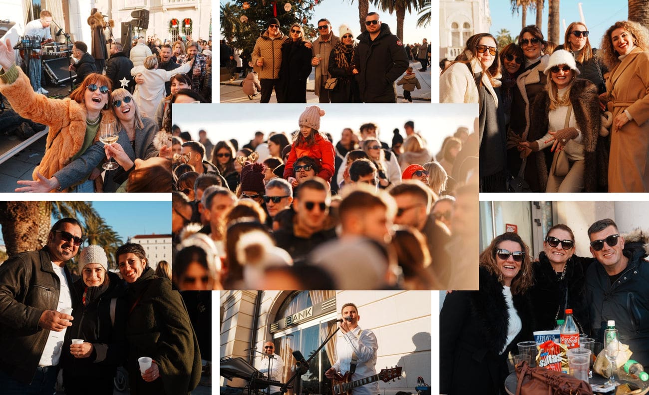 Kakvo ludilo u gradu za Staru godinu! Kao da se cijeli grad slio u centar, Riva je bila krcata