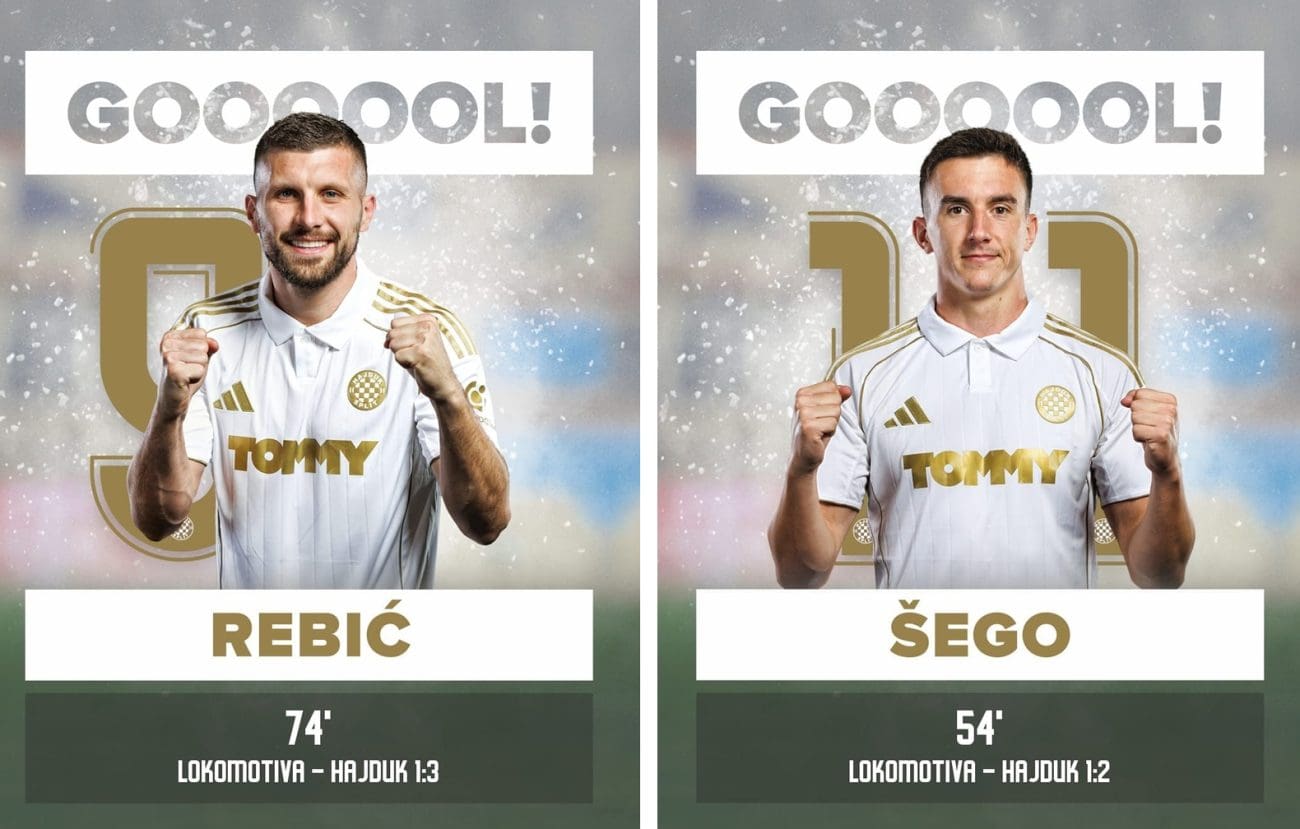 Lokomotiva – Hajduk 1-3: Rebić i Šego za rutinsku pobjedu Hajduka i čelo prvenstvene ljestvice