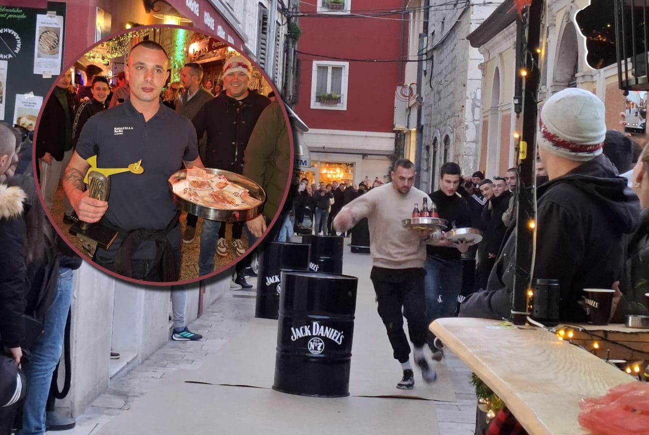 VIDEO Na Obrovu konobari trčali za glavnu nagradu od tisuću eura, evo tko je pobjednik