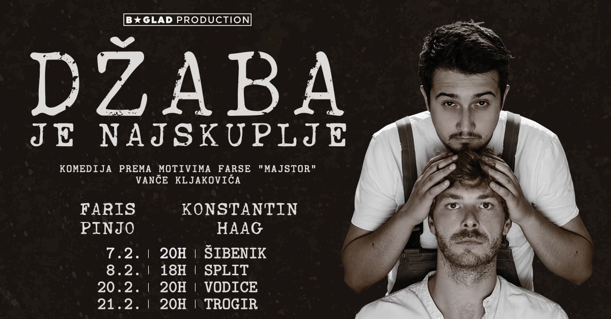 Smijeha u Dalmaciji neće faliti uz odličnu komediju „Džaba je najskuplje“: Konstantin Haag i Faris Pinjo stižu u Šibenik, Split, Vodice i Trogir