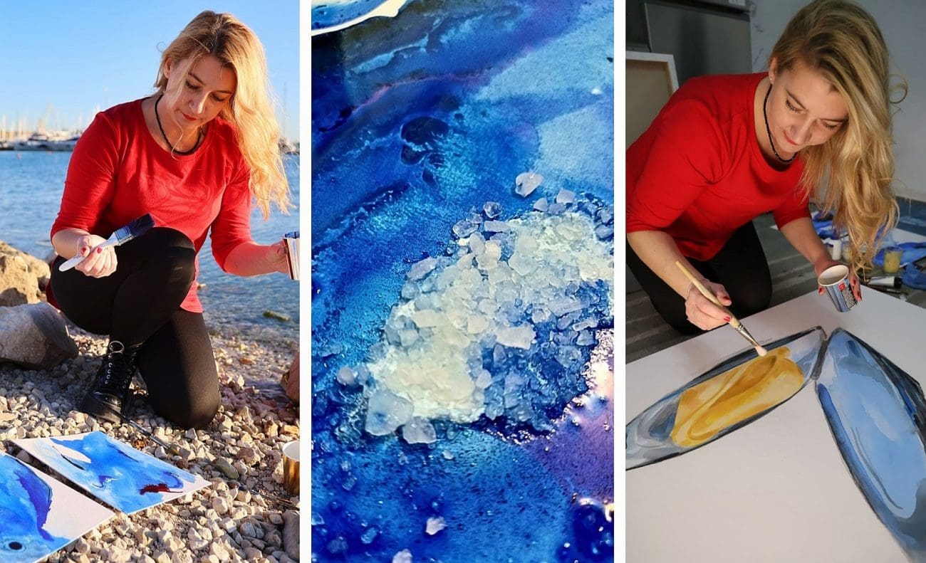 Jeans kao platno, more kao sudbina: Akademska slikarica Ana Jovanović iz Trogira pretvara ribe i recepte u umjetnost na jeansu