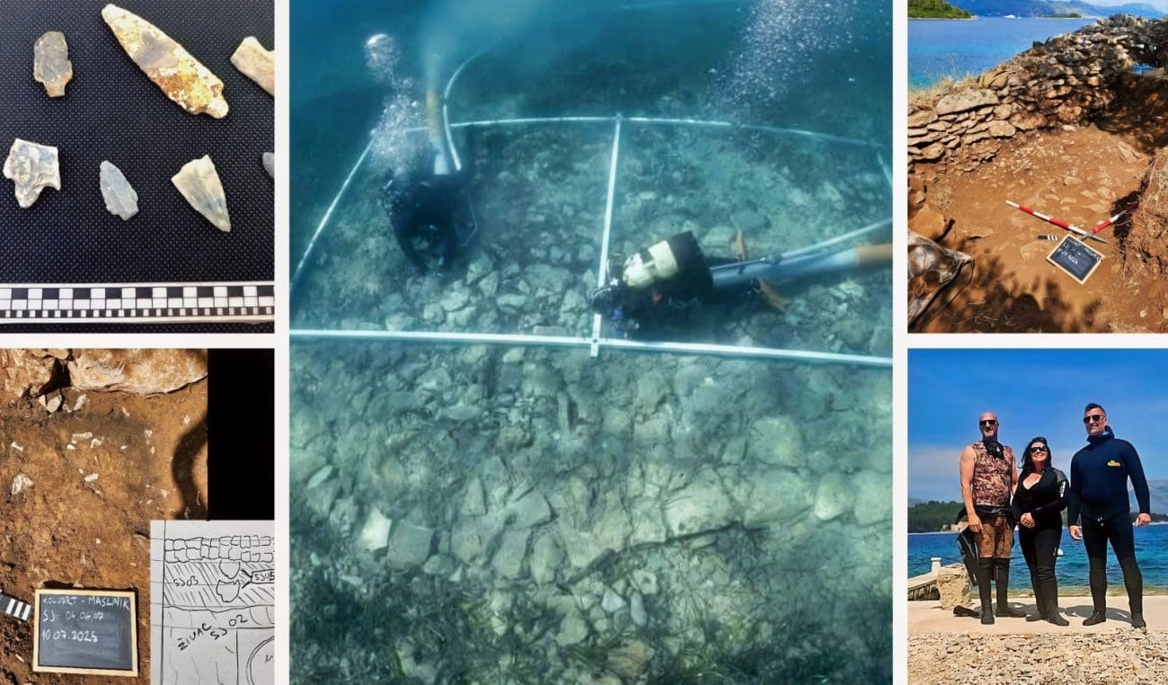 Ispod mora kod Lumbarde otkriveno neolotičko naselje staro 7 tisuća godina. Ipak, najveća otkrića dogodila su se na kopnu