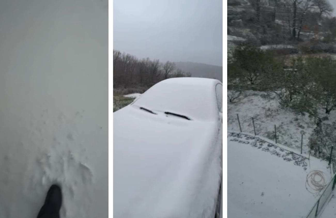 VIDEO "Zaleđeno" vozilo u Gatima u omiškom zaleđu. Jako je hladno, a počela je kiša…