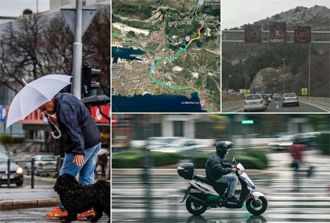 Kad se poklope ponedjeljak i kiša, ovako izgledaju prilazi Splitu