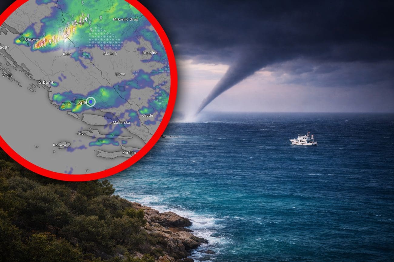 Ogromna pijavica kod Zadra s mora ušla nad kopno, tuča na splitskom području i totalni temperaturni obrat