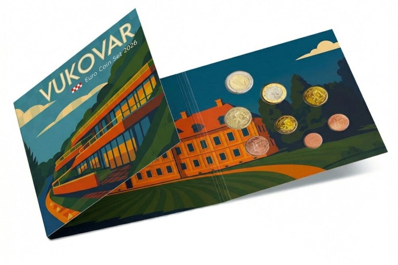 Novo izdanje službenog seta eurokovanica - Euro set Vukovar 2026.