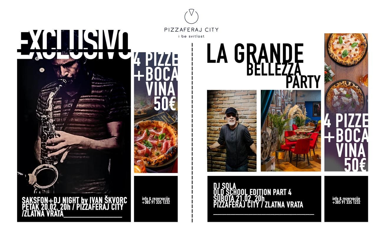DJ, saksofon uživo i 4 pizze + boca vina za 50 eura: Pizzaferaj zove na vikend izlazak