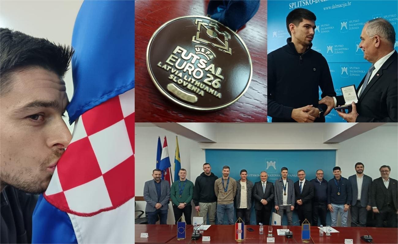 "Ponos Dalmacije i povijesna bronca!": Župan Blaženko Boban primio brončane reprezentativce u futsalu
