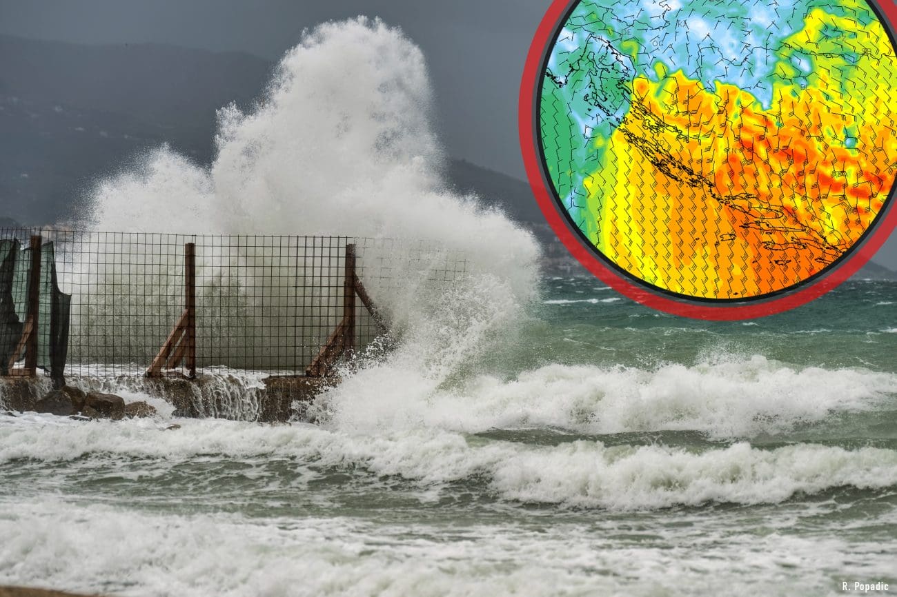 Još samo danas sunce, potom "totalka" od vremena. U srijedu orkanski udari juga i veliki problemi u prometu morem, stiže višdnevna kiša