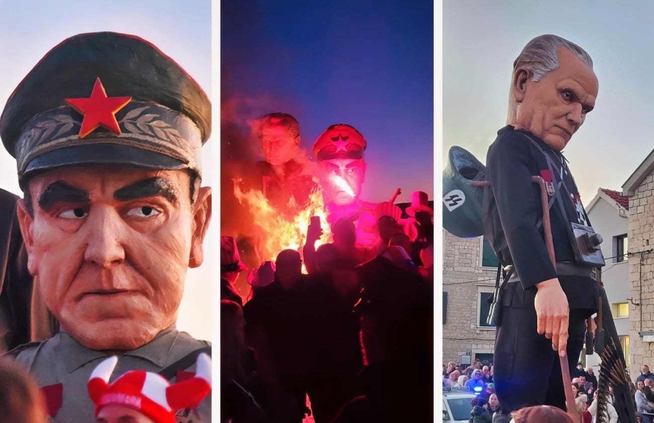 FOTO I VIDEO Kaštelani "spalili" Tita i Pavelića: "Igraju se produžeci Drugog svjetskog rata"