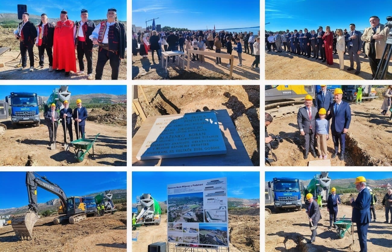 VELIKA SVEČANOST U PODSTRANI Položen kamen temeljac za OŠ "Miljevac": Nova škola za jednosmjensku nastavu i gotovo 600 učenika: "Ovo je temelj za budućnost"