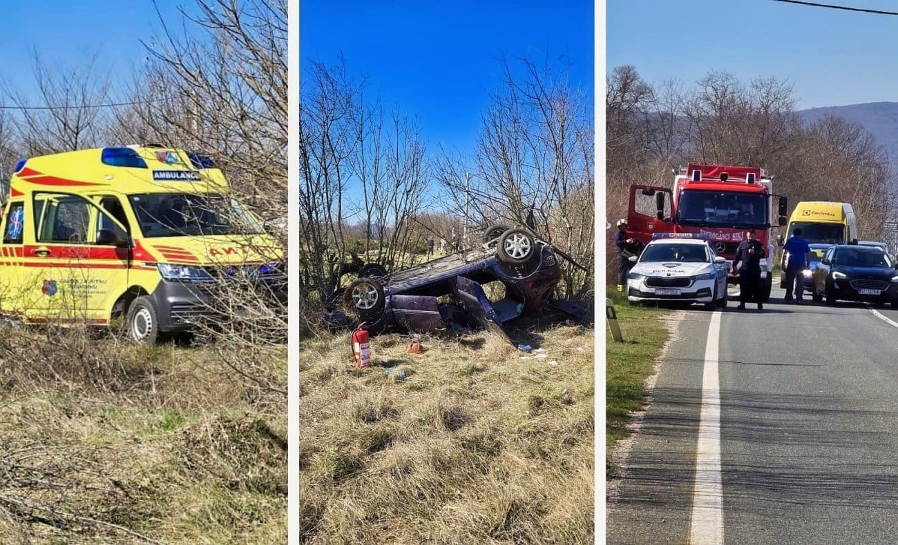 Sve žurne službe na terenu: Auto sletio i prevrnuo se kod Dicma, više je ozlijeđenih osoba