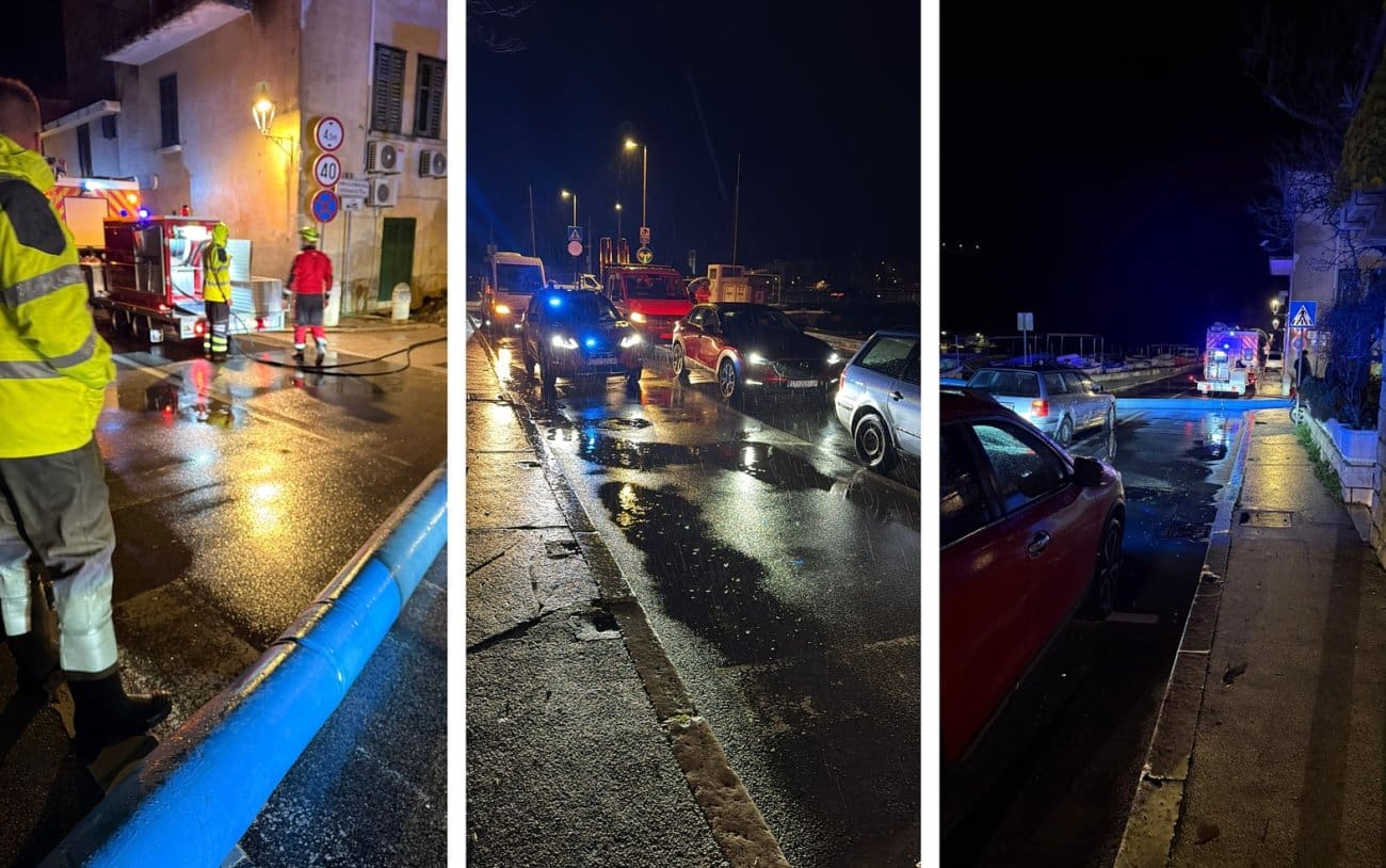 FOTOGALERIJA Dio Omiša pod vodom, vatrogasci spašavaju objekte. Pešić nam otkriva: "Ljudi su već pripremljeni na ove situacije na dijelu Smokvice"