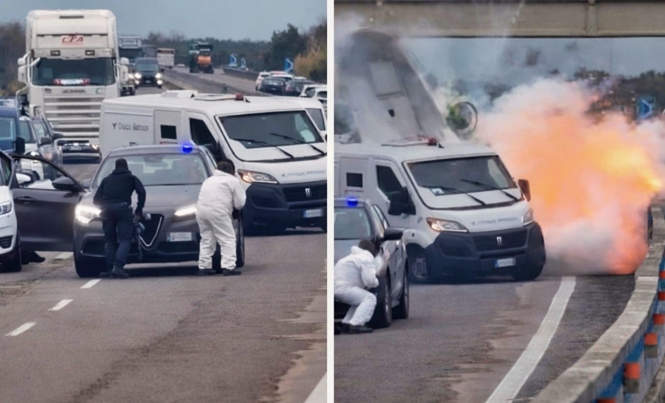 VIDEO Snimljen trenutak dramatičnog napada na blindirano vozilo u Italiji. Izašli s kalašnjikovima, eksplozivom raznijeli vrata