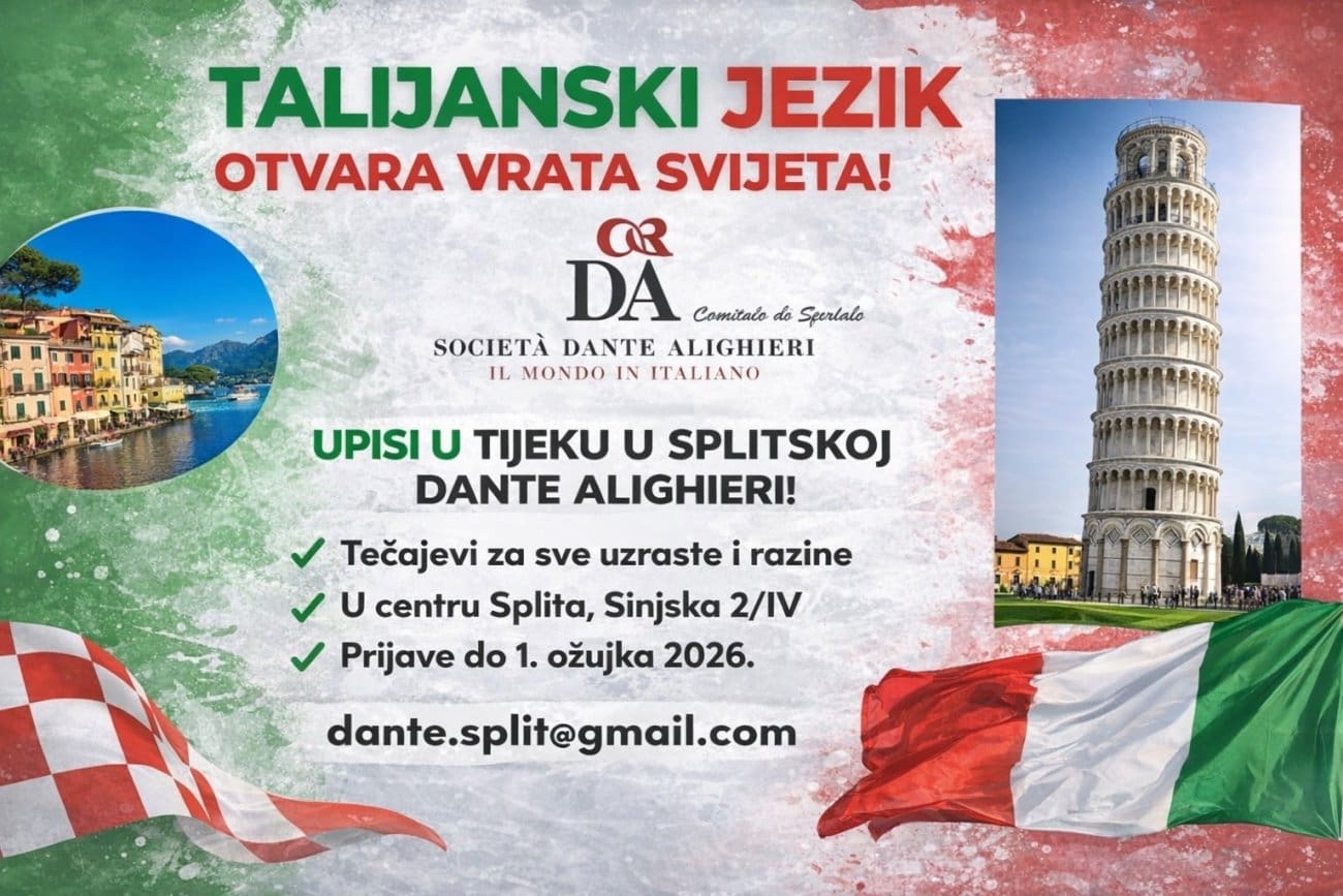 Talijanski jezik otvara vrata svijeta: Upisi u Splitu, posjeti Dante Alighieri
