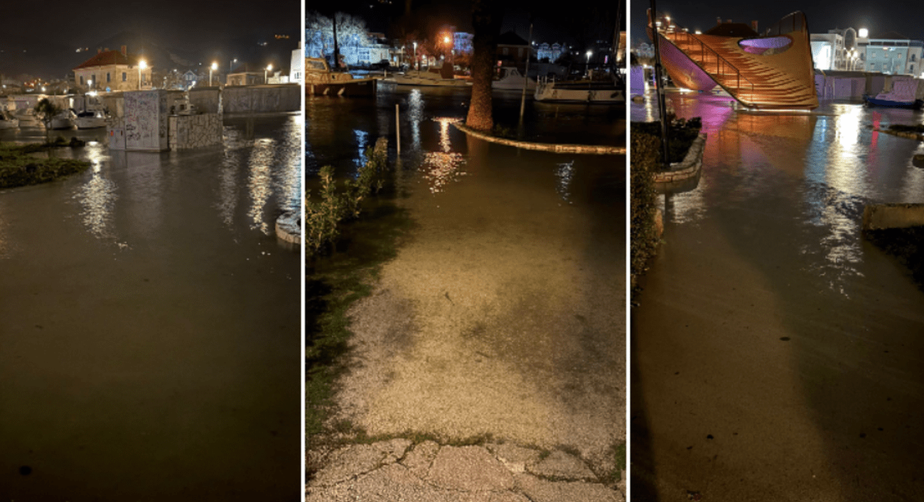 Trogir se suočio s neuobičajeno velikom plimom, vatrogasci na terenu cijelu noć