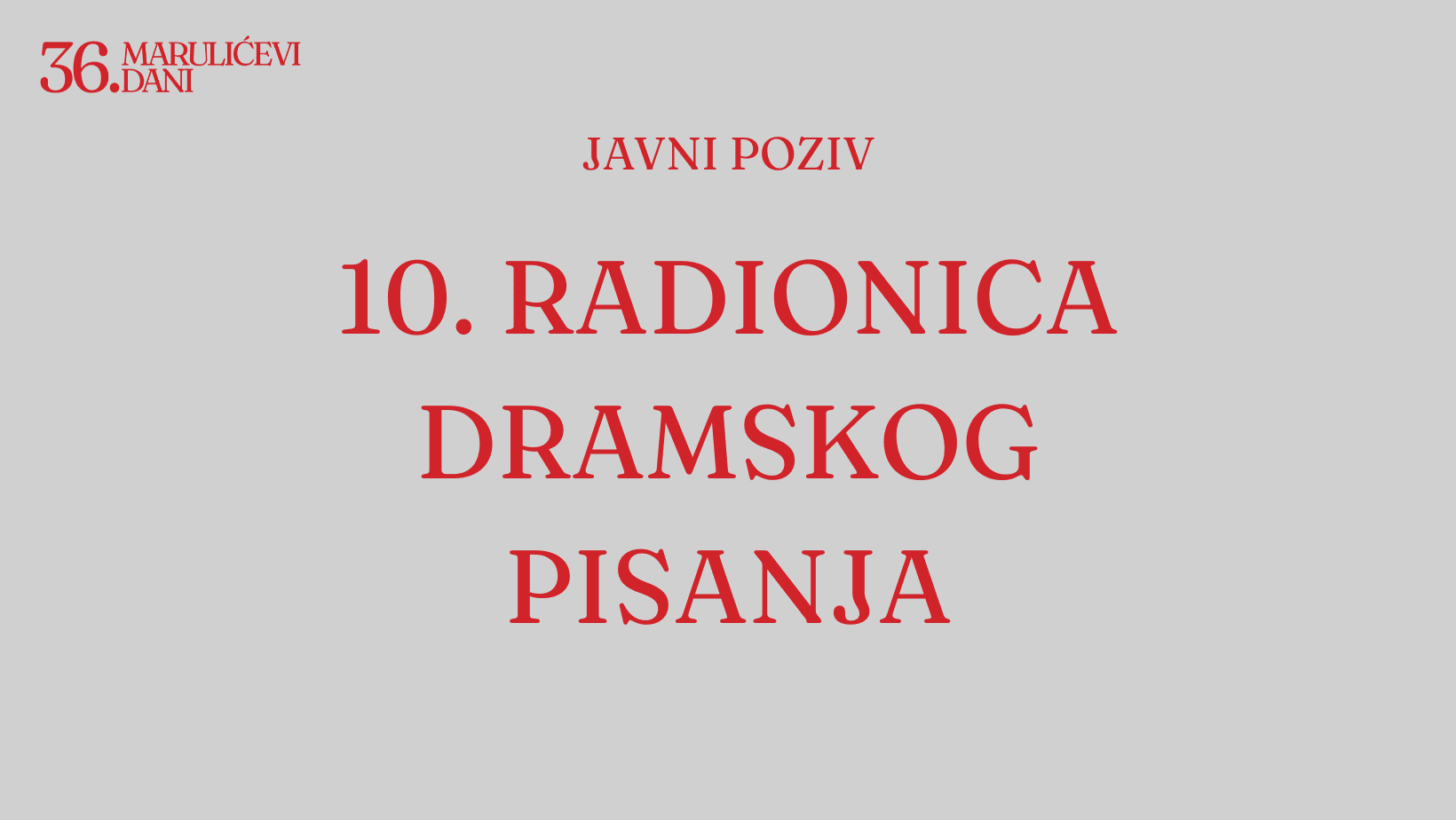 Marulićevi dani otvorili prijave za jubilarnu radionicu dramskog pisanja u Splitu