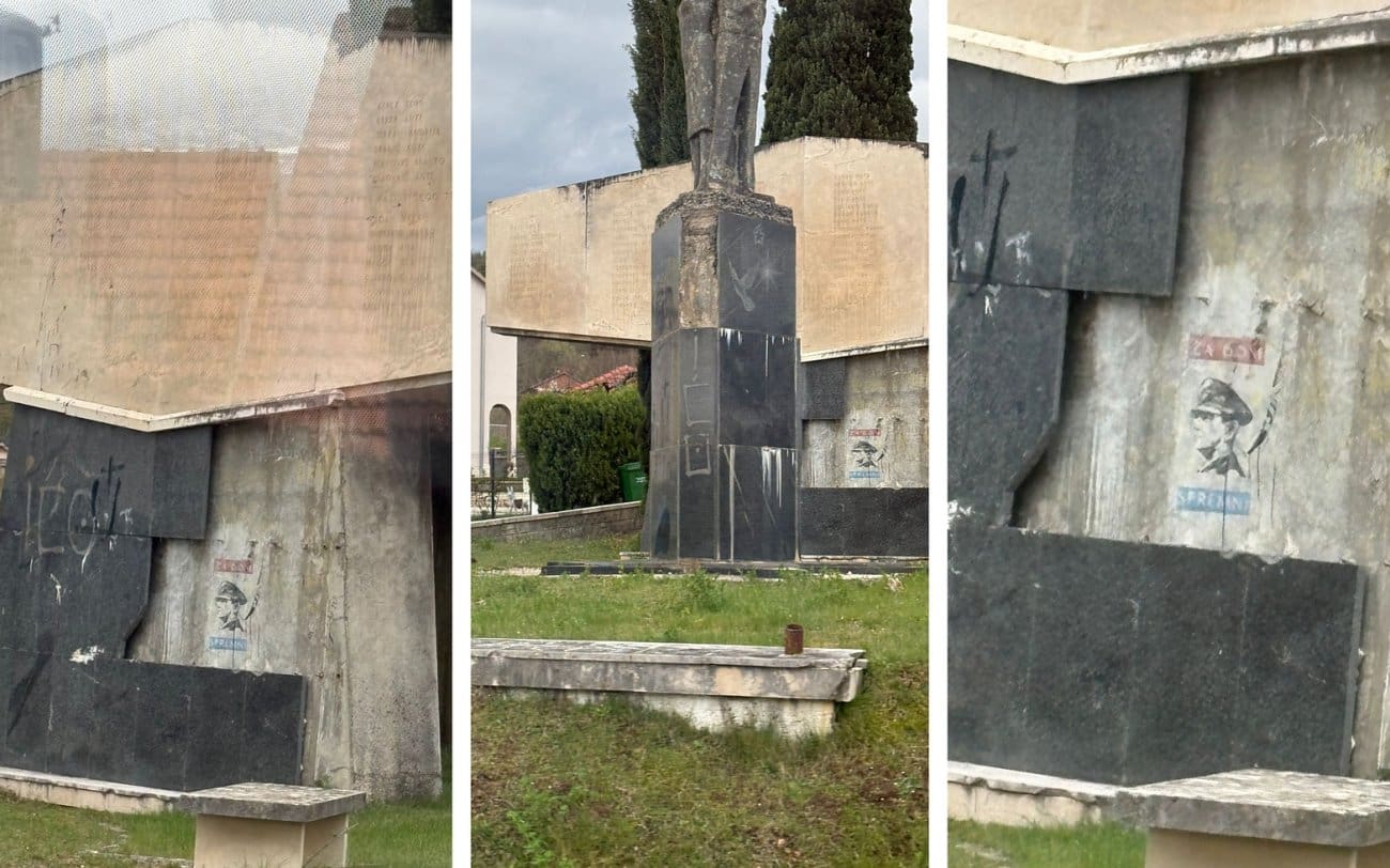 U Zagori osvanuo lik jednog od najvećih izdajnika Hrvata. Tu je i natpis "za dom spremni"