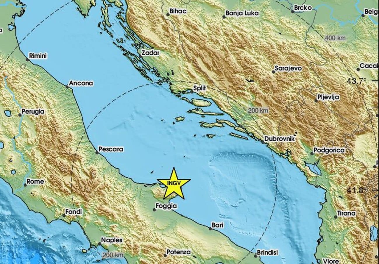 Novi prilično jak potres na Jadranu, ovoga puta epicentar poluotok Gargano