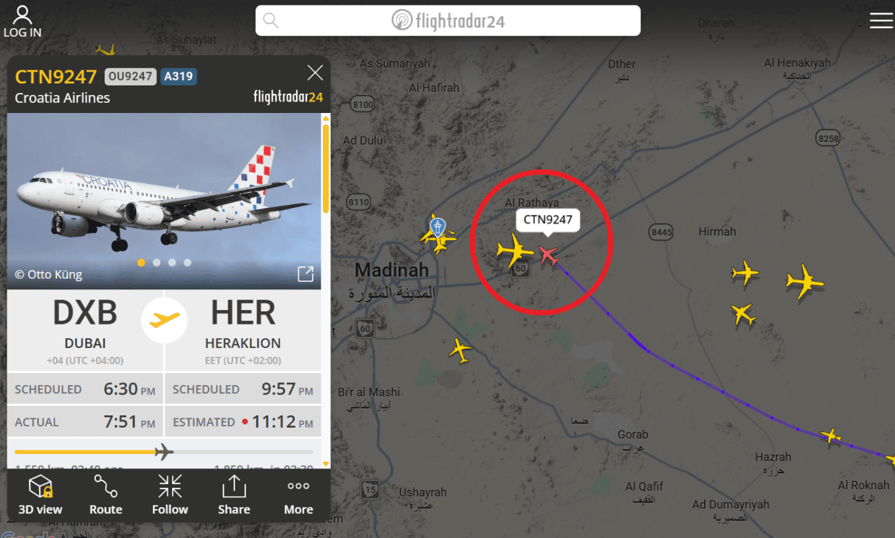 Iz Dubaija prema Zagrebu preko Krete: U zraku je avion sa 149 putnika iz Hrvatske!