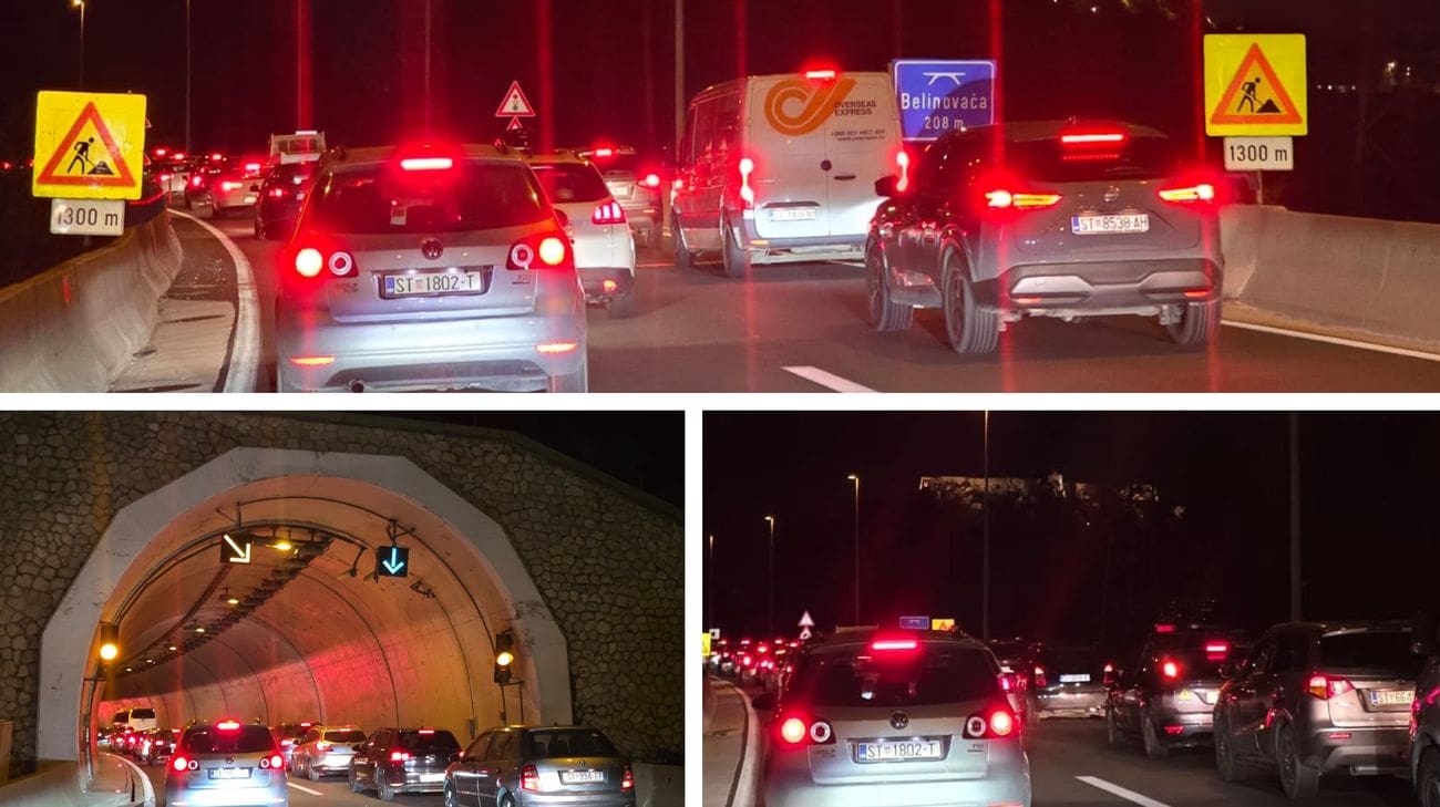 Kaos na brzoj cesti Solin – Klis: Kolona prema Splitu jedva se pomiče