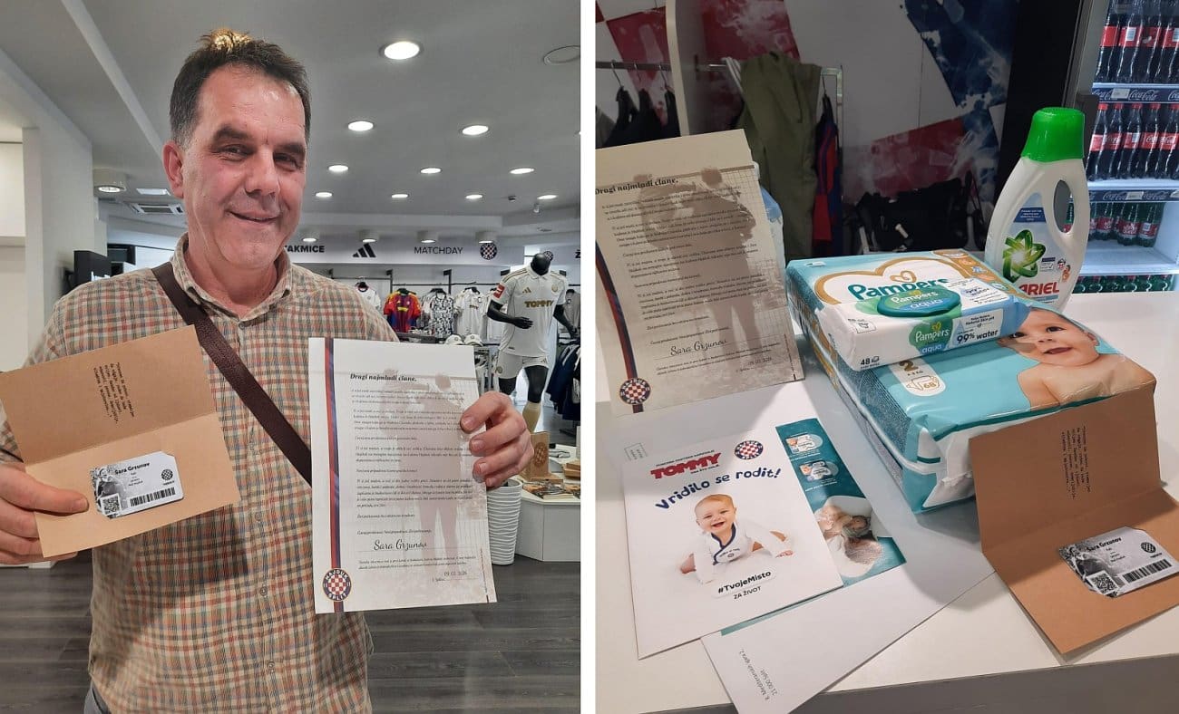 Rođena pa odmah učlanjena: Najmlađa članica Hajduka stigla na svijet sat prije učlanjenja