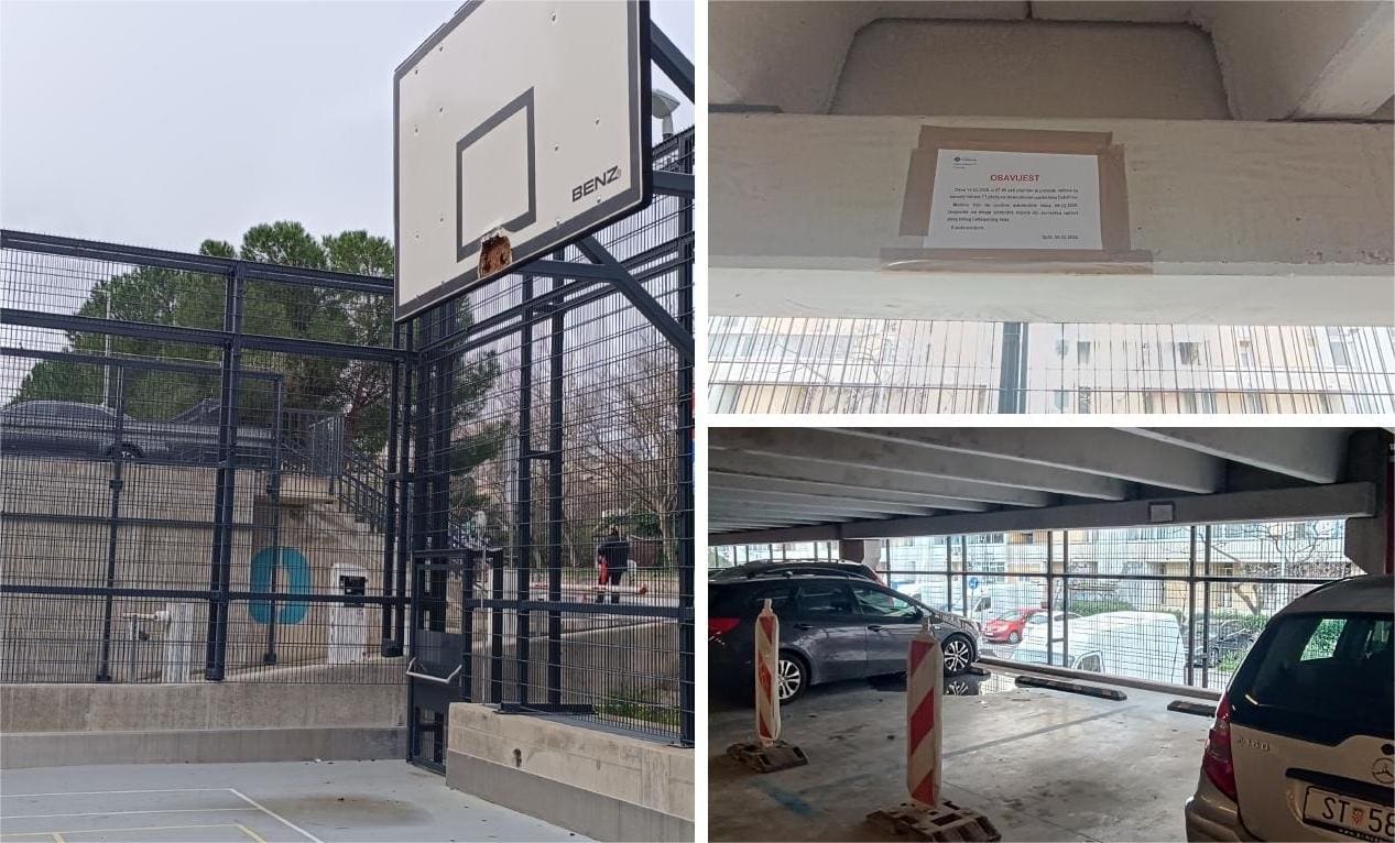 Novo igralište u Dobrilinoj i dalje propada... Sanacija garaže je pak 'kozmetičke' prirode, nema statičkih problema!