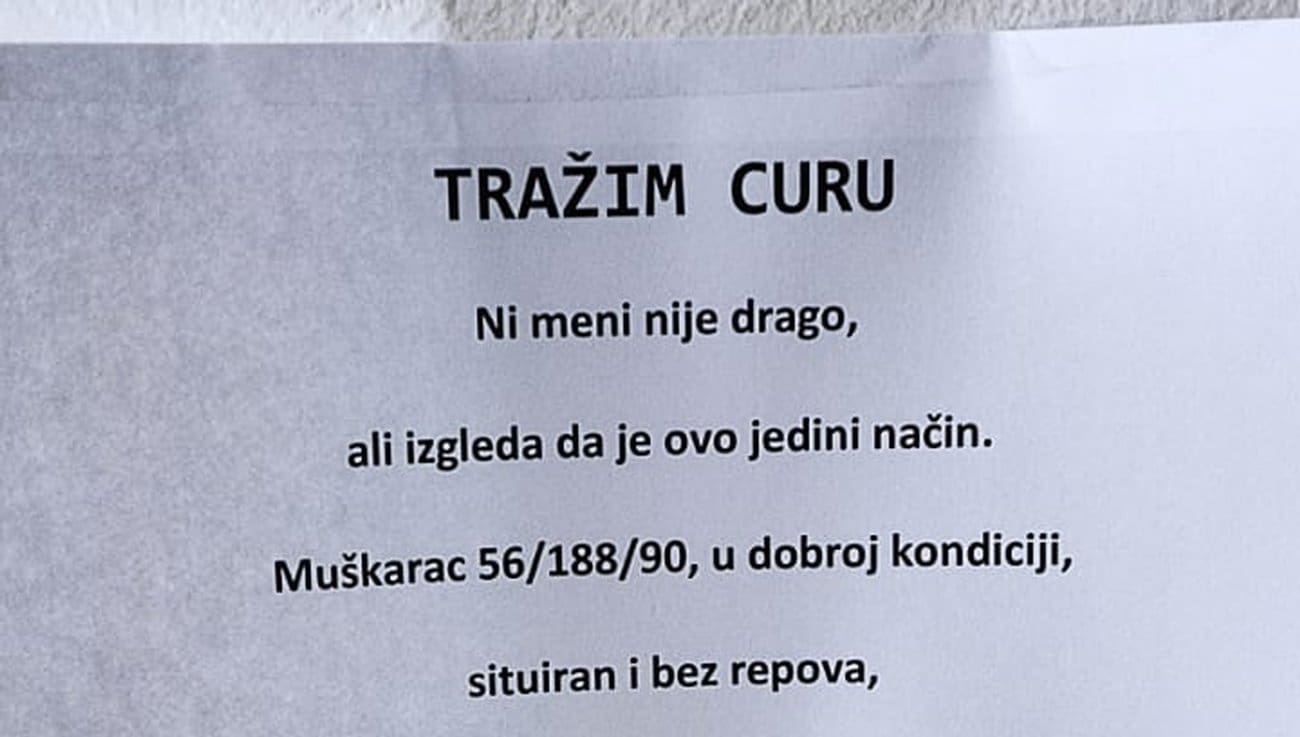 Neobičan oglas u splitskoj zgradi privukao pažnju stanara: "Tražim curu"