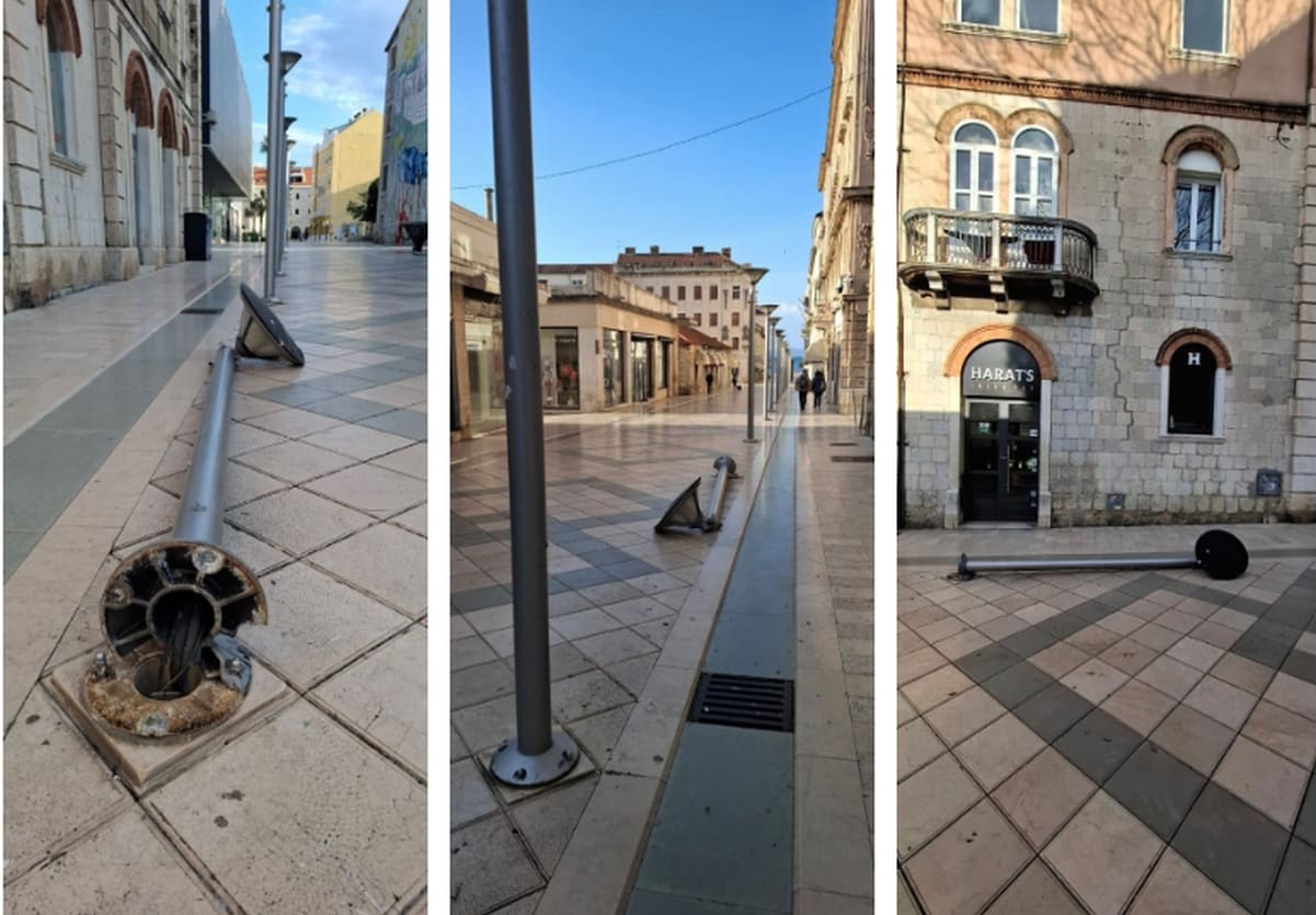 U Marmontovoj srušen rasvjetni stup, građani zatečeni prizorom: "Netko ga je odvalio"