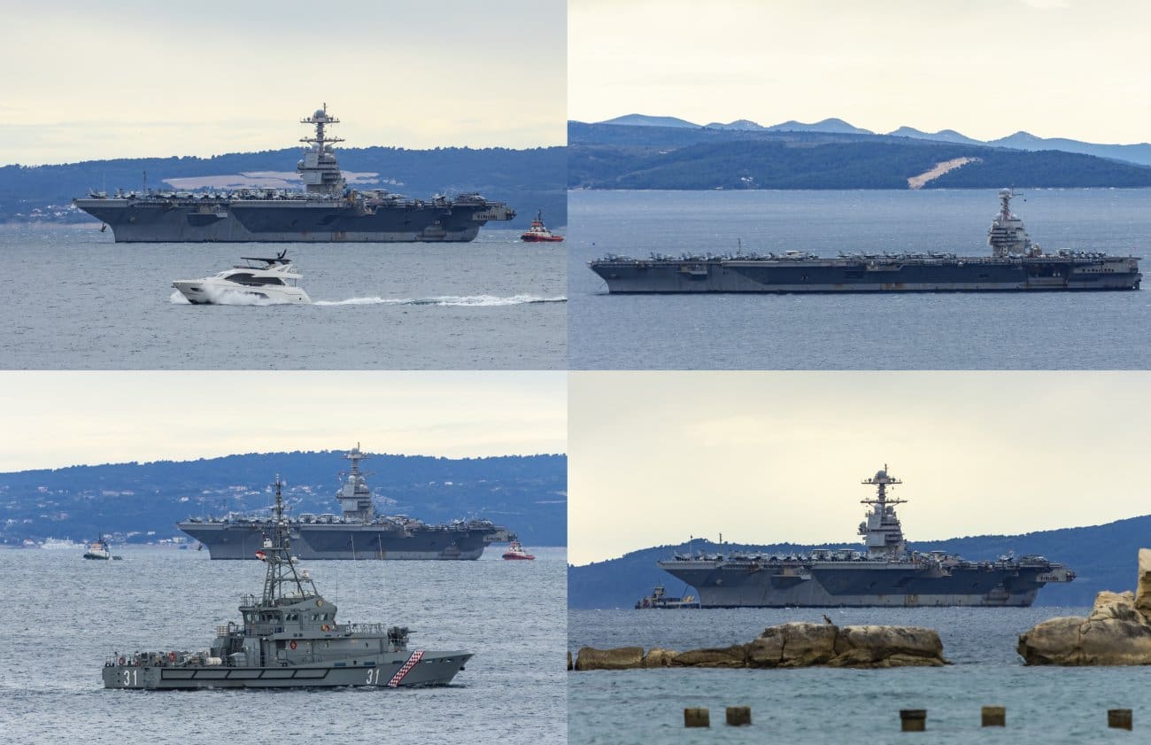 FOTOGALERIJA Nosač aviona dug 330 metara stigao u Split: Pogledajte morskog diva od 13 milijardi dolara