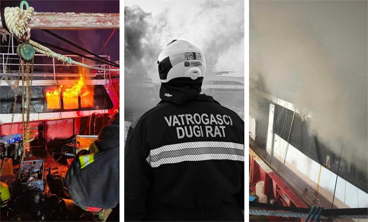 Ministarstvo o požaru broda nadomak Splita: 'Nema stradalih i ozlijeđenih, a trenutno ne postoji opasnost...'