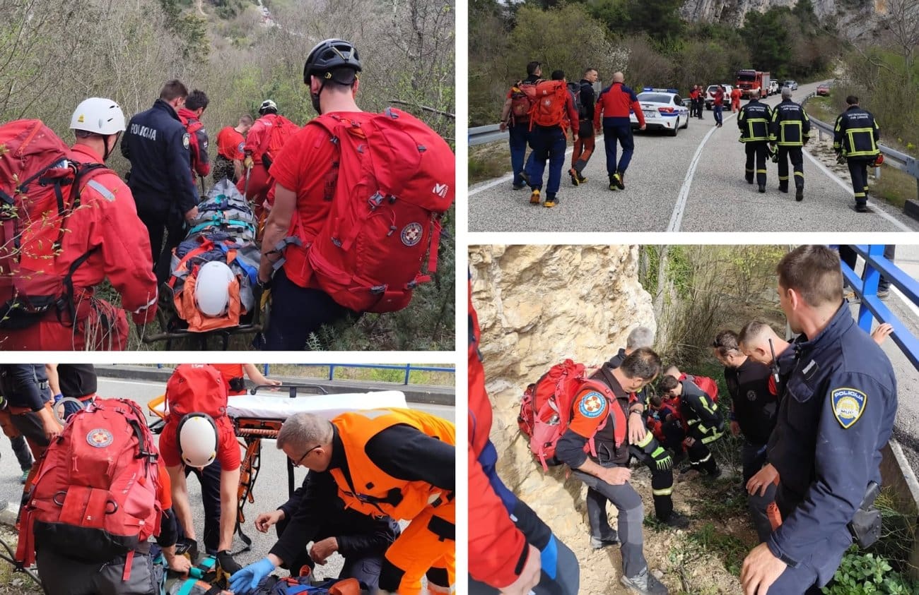 AKCIJA SPAŠAVANJA U DALMACIJI Dvoje stranih državljana ozlijeđeno na zip lineu u kanjonu Čikole, intervenirale sve žurne službe