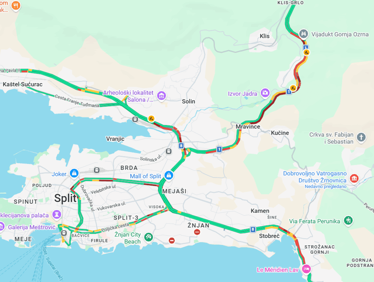 Brza cesta Solin–Klis zatvorena za promet!
