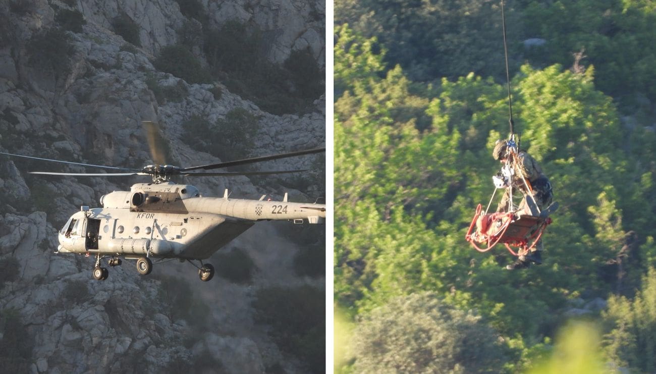 Akcija spašavanja HGSS-a na Anića kuku: Ozlijeđeni penjač izvučen helikopterom