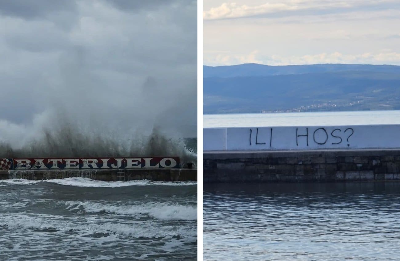 FOTO Netko se našalio s praznim zidom na Firulama: "Oće bit Torca ili HOS?"