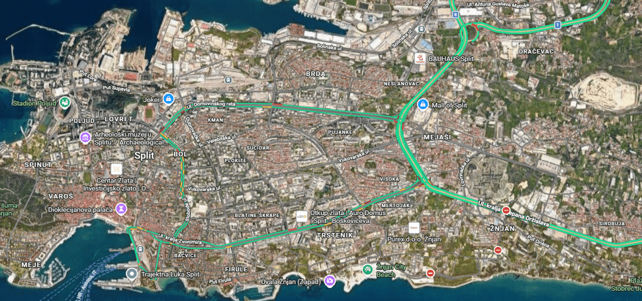 Što se događa na prilazima Splitu i okolnim cestama ove nedjelje popodne?