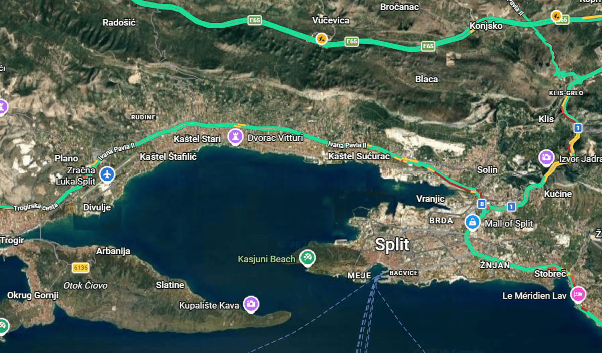 Ima li gužve na prilazima Splitu? Prije nego krenete iz kuće, 'bacite oko' na Google Traffic