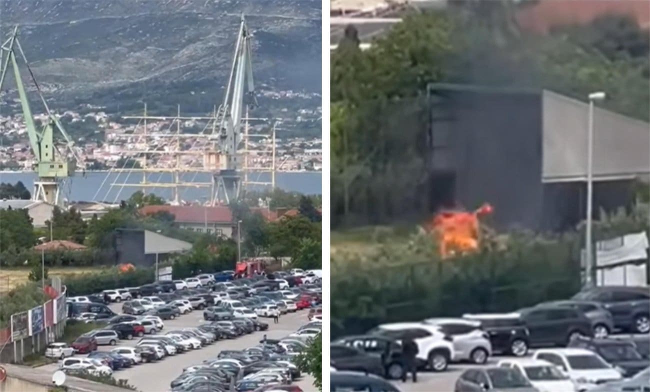 VIDEO Panika u Splitu: Planuo požar u blizini parkirališta, dojurili vatrogaci