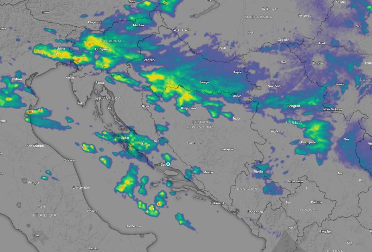 Nakon tuče u unutrašnjosti, grmljavinski oblaci stigli pred Dalmaciju: Počinje prolazna promjena vremena