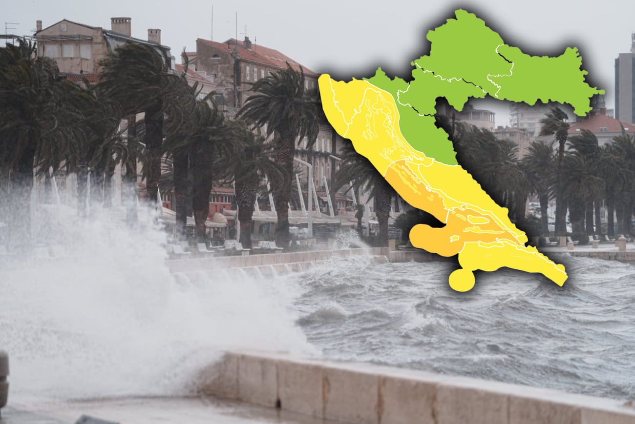 UPALJEN NARANČASTI METEOALARM Olujni udari juga, a sutra kiša. Bura već od srijede donosi ono što malo tko očekuje