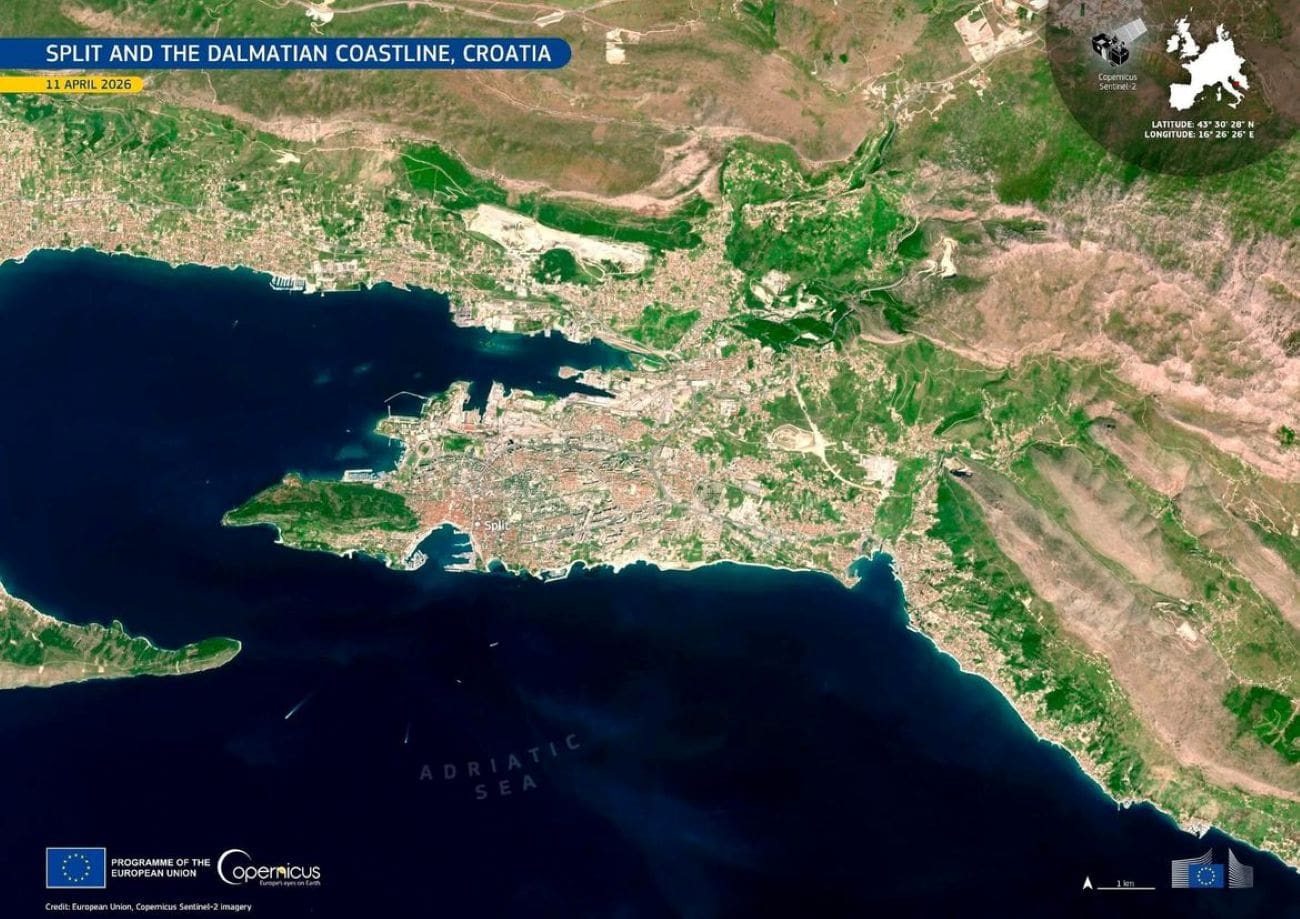 Ovako izgleda Split snimljen europskim satelitom: "Oskudna vegetacija i širenje obalnih urbanih područja!"
