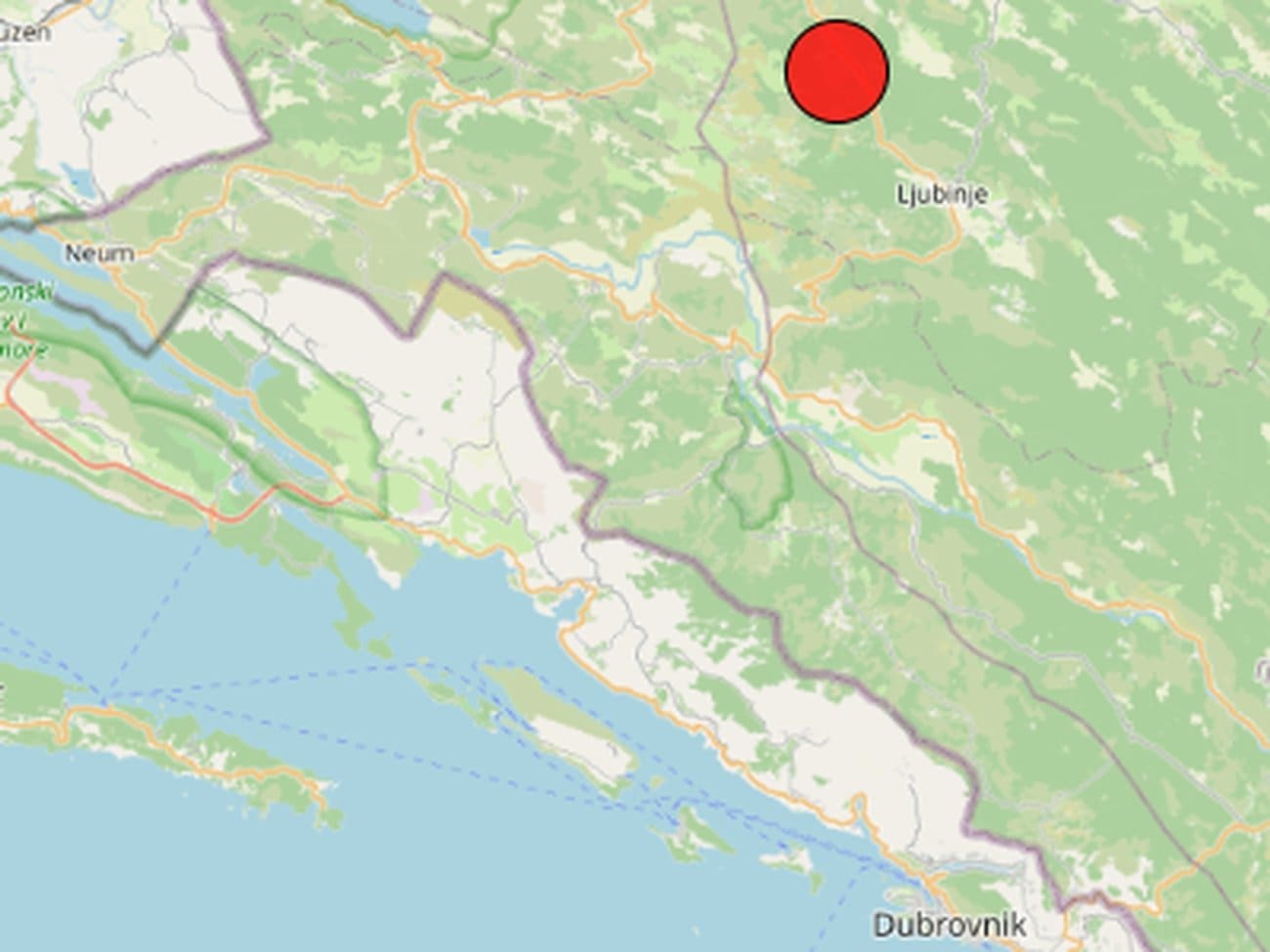 Potres na jugu Dalmacije