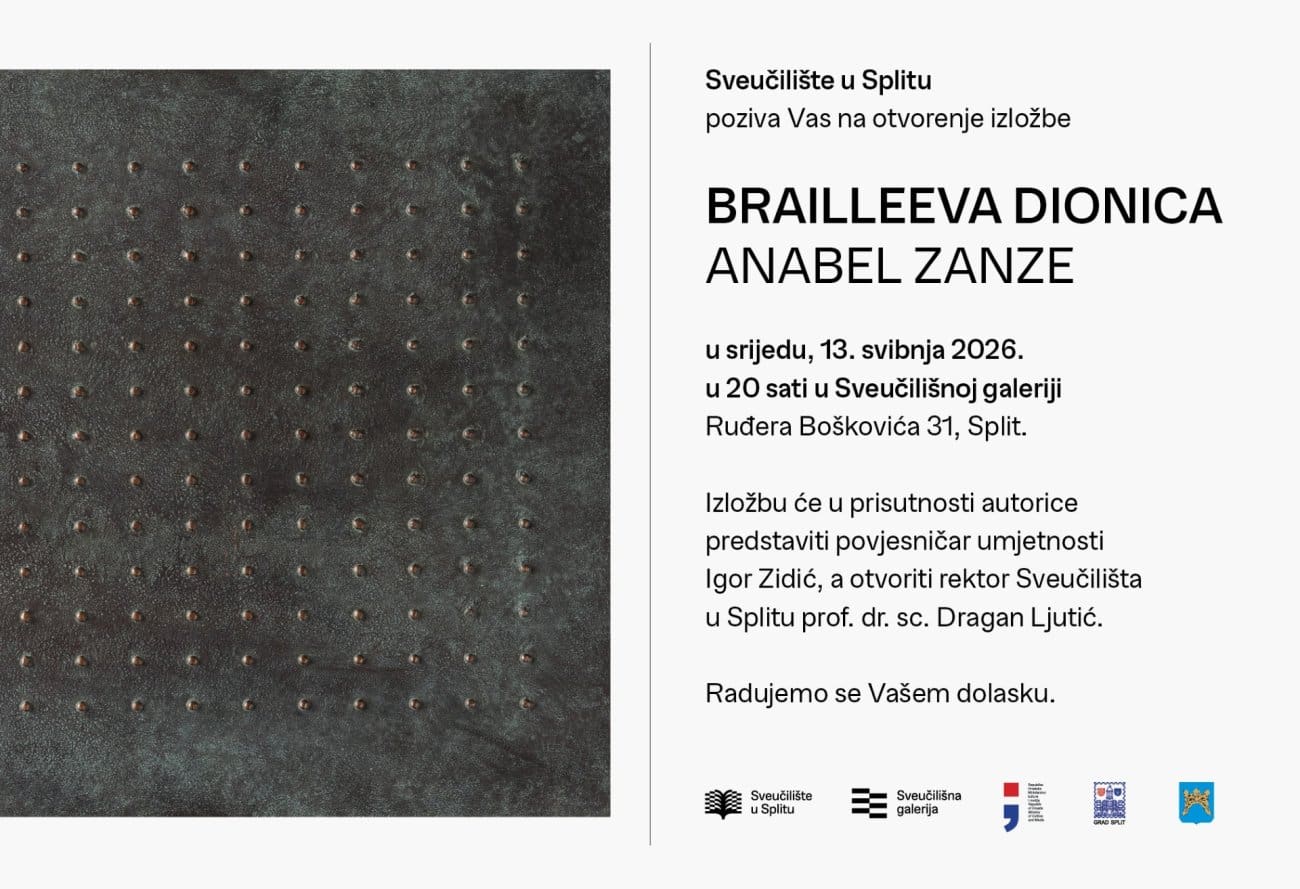 U Splitu se otvara izložba koja umjetnost približava i slijepim osobama: "Brailleeva dionica" Anabel Zanze